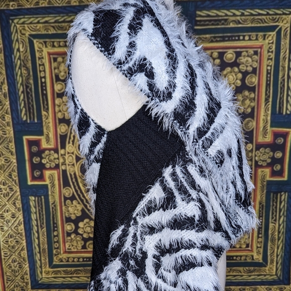 SIONI Mixed Print Sweater Cardigan Jacket Vest Size Small / Medium - Picture 4 of 8